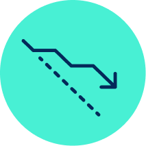 Lowering ALP levels down arrow icon